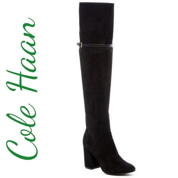 COLE HAAN DARCIA Over-the-Knee Black Suede Boot, Size 7 - Picture 12 of 12